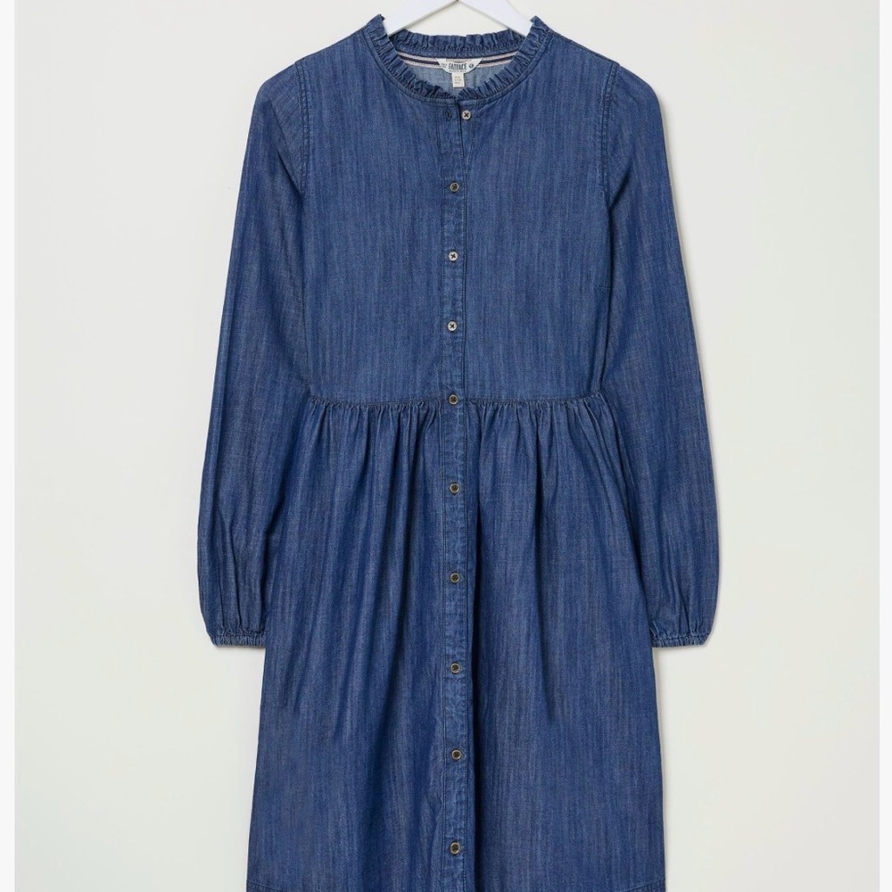 Blue Long Sleeve Denim Dress